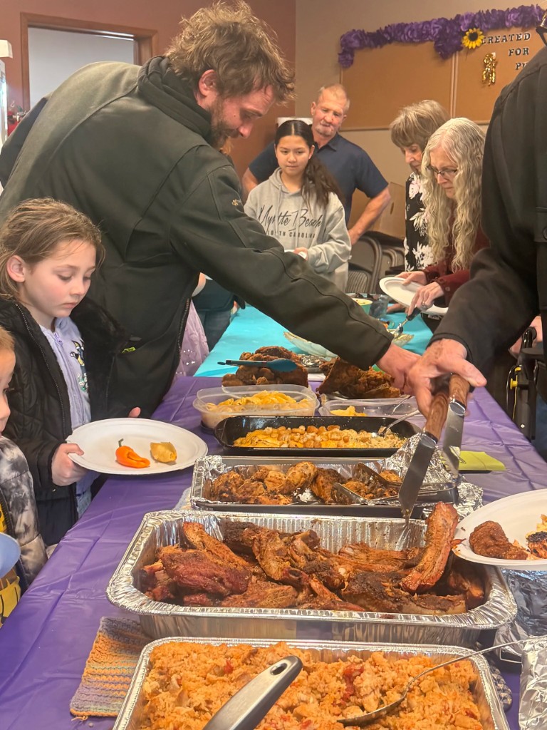 Sharing a meal together at TCCC